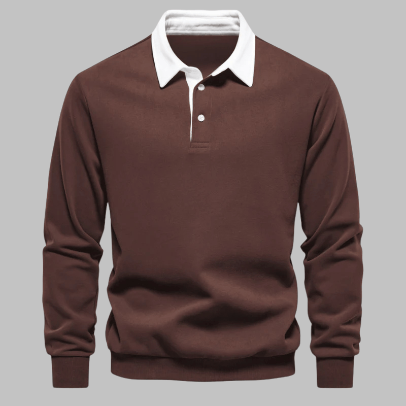 Elhart London Contrast Collar Polo Sweater