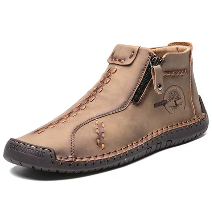 Men's Handmade PU Boots with Zipper