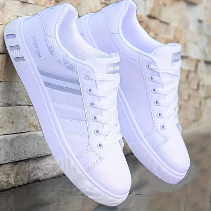 Men's Lace-up Sneakers, Striped Skate Shoes