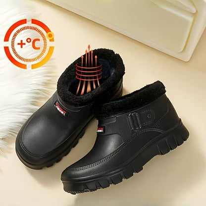 Men'S Winter Snow Boots with Slip-On Closure - Slip-Resistant Rubber Sole