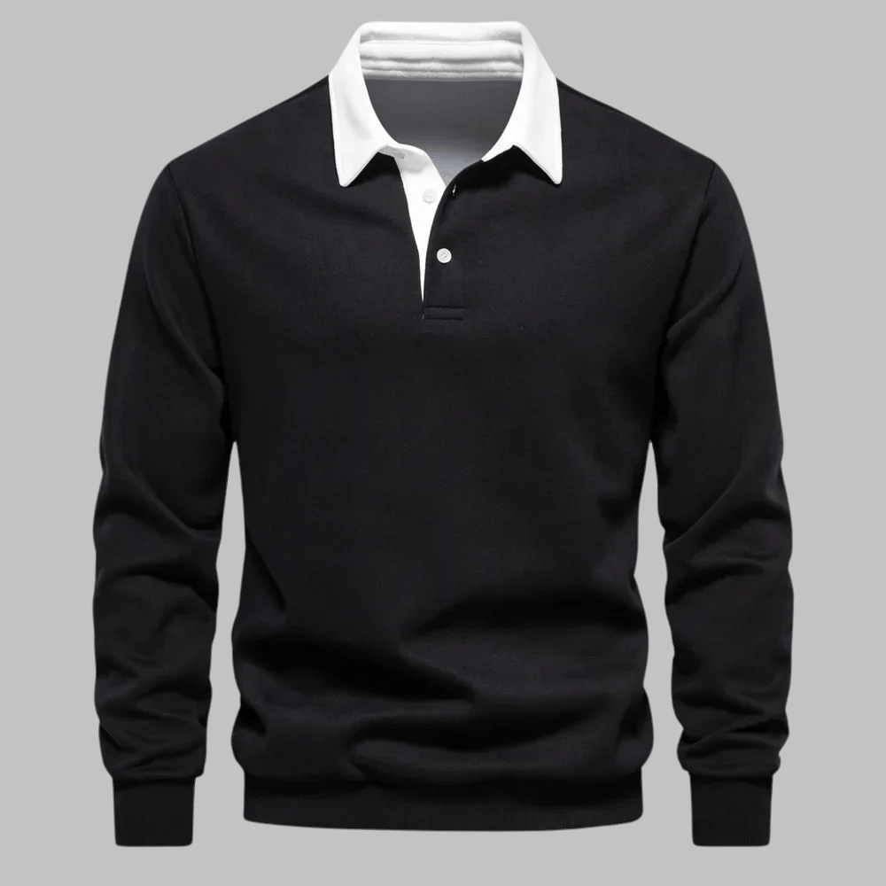 Elhart London Contrast Collar Polo Sweater