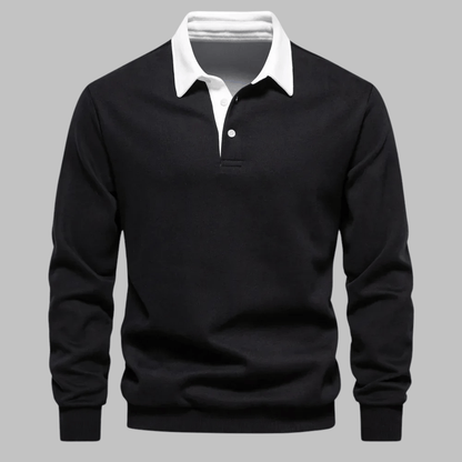Elhart London Contrast Collar Polo Sweater