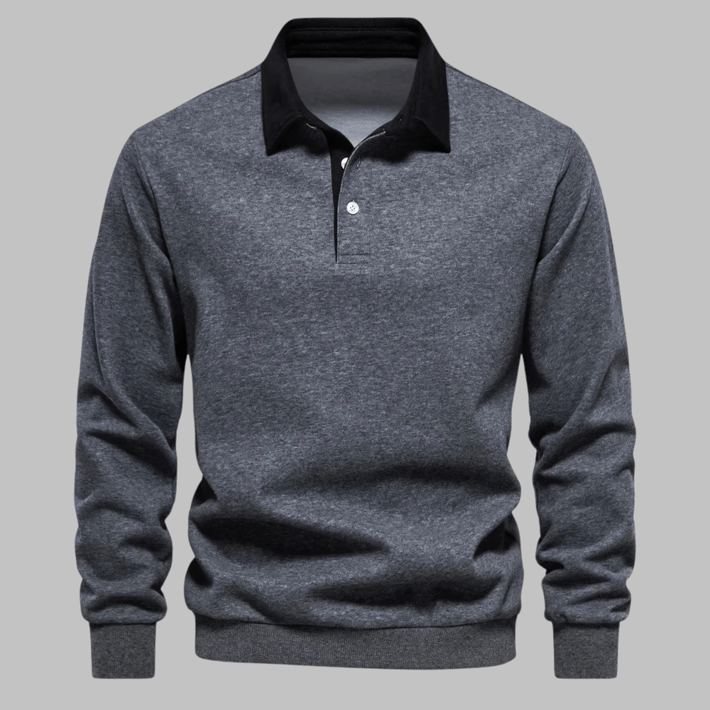 Elhart London Contrast Collar Polo Sweater