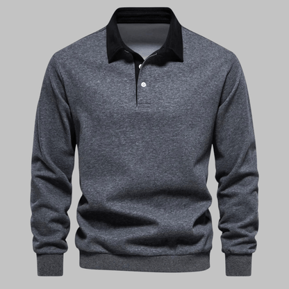 Elhart London Contrast Collar Polo Sweater
