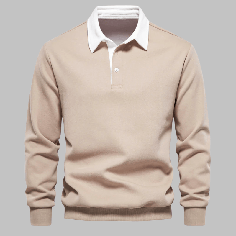 Elhart London Contrast Collar Polo Sweater