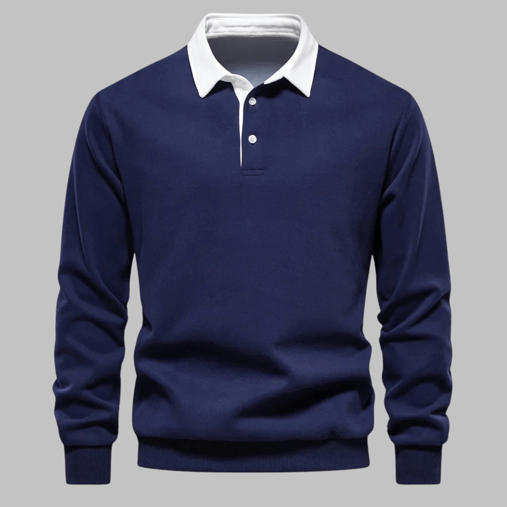 Elhart London Contrast Collar Polo Sweater