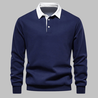 Elhart London Contrast Collar Polo Sweater