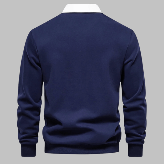 Elhart London Contrast Collar Polo Sweater