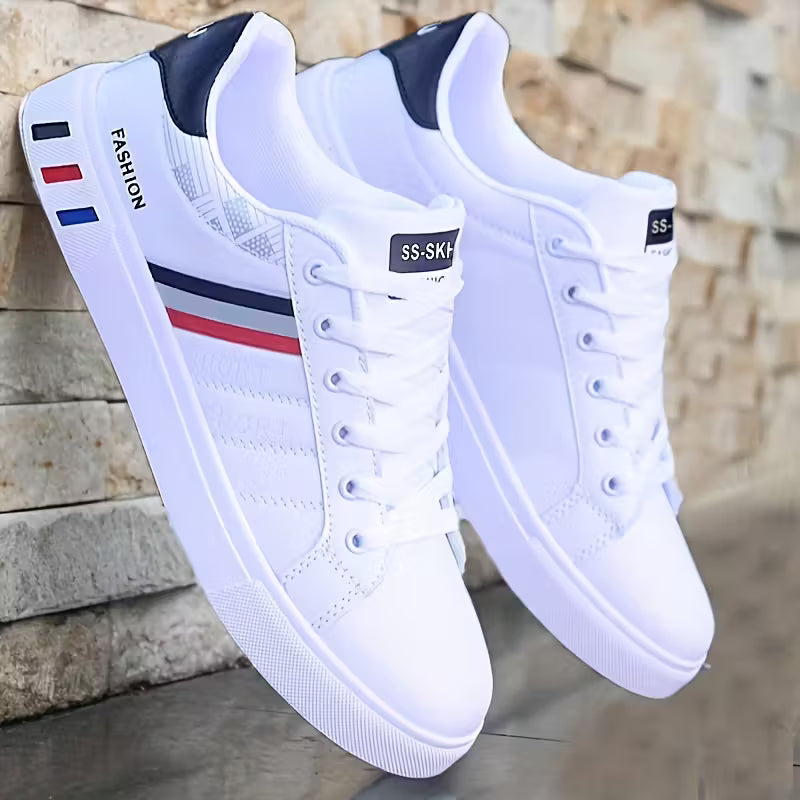 Men's Lace-up Sneakers, Striped Skate Shoes